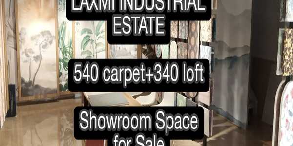 528 sq ft carpet area Shop / Gala for Sale in Laxmi Industrial Estate, Total Visibility from Road -  14 ft height with Mezzaine Also built of 340 sq ft